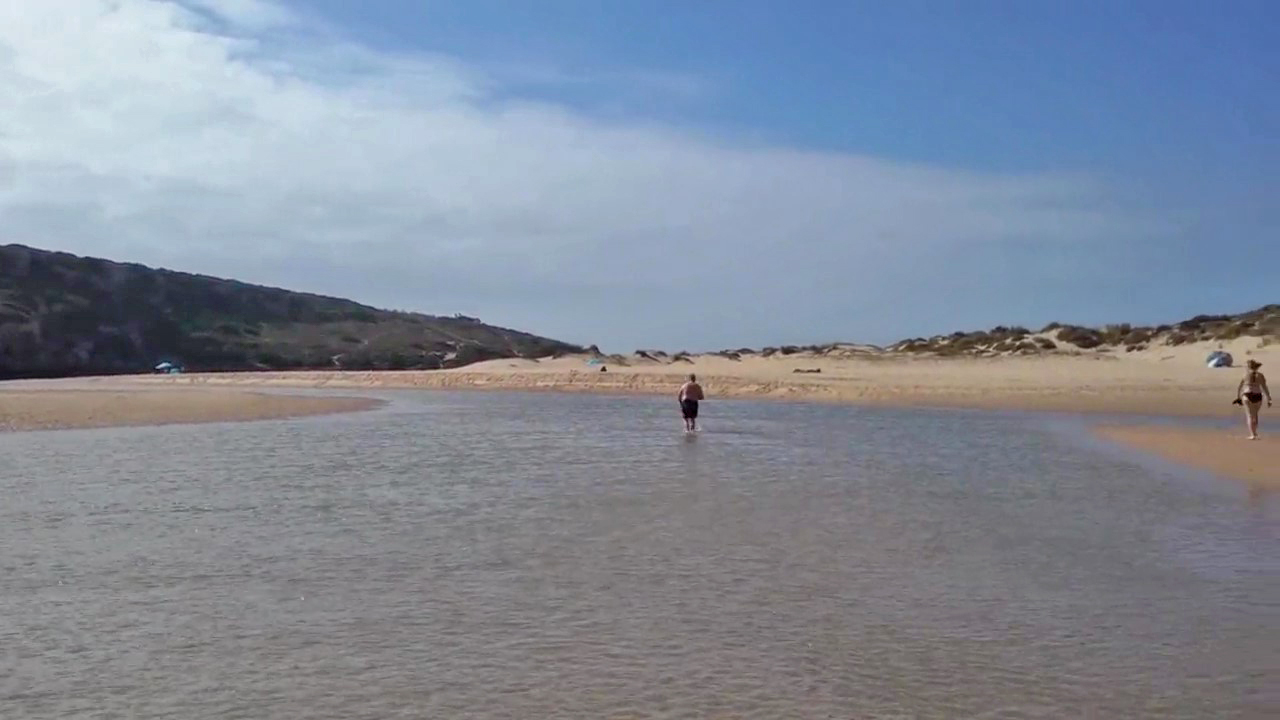 Aljezur river at Praia da Amoreira, Aljezur, Algarve, Portugal